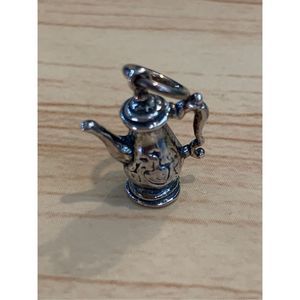 Vintage Coffee Pot Sterling Silver Jewelry Charm